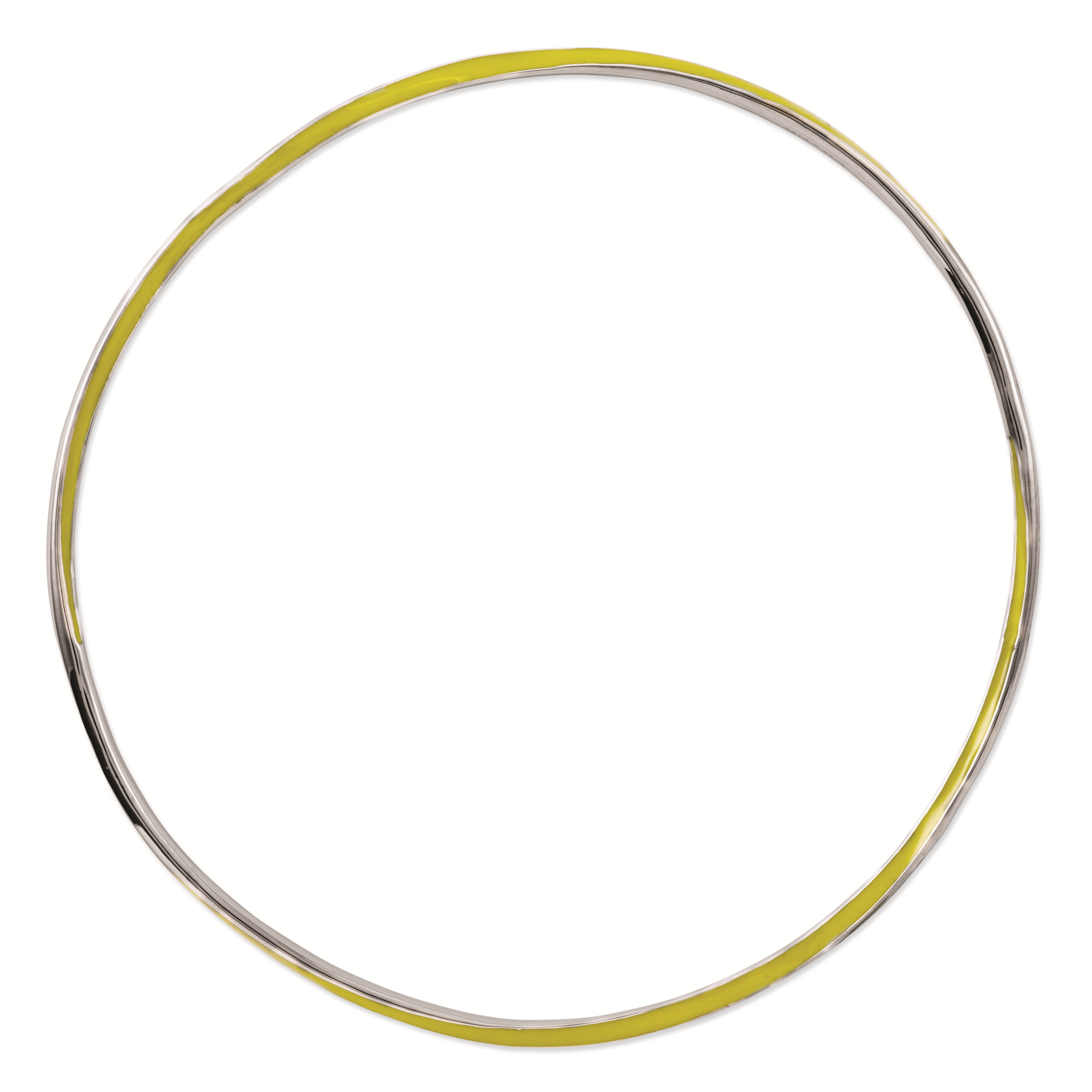 Sterling Silver Stackable Expressions Twisted Yellow Enamel Bangle Secondary image