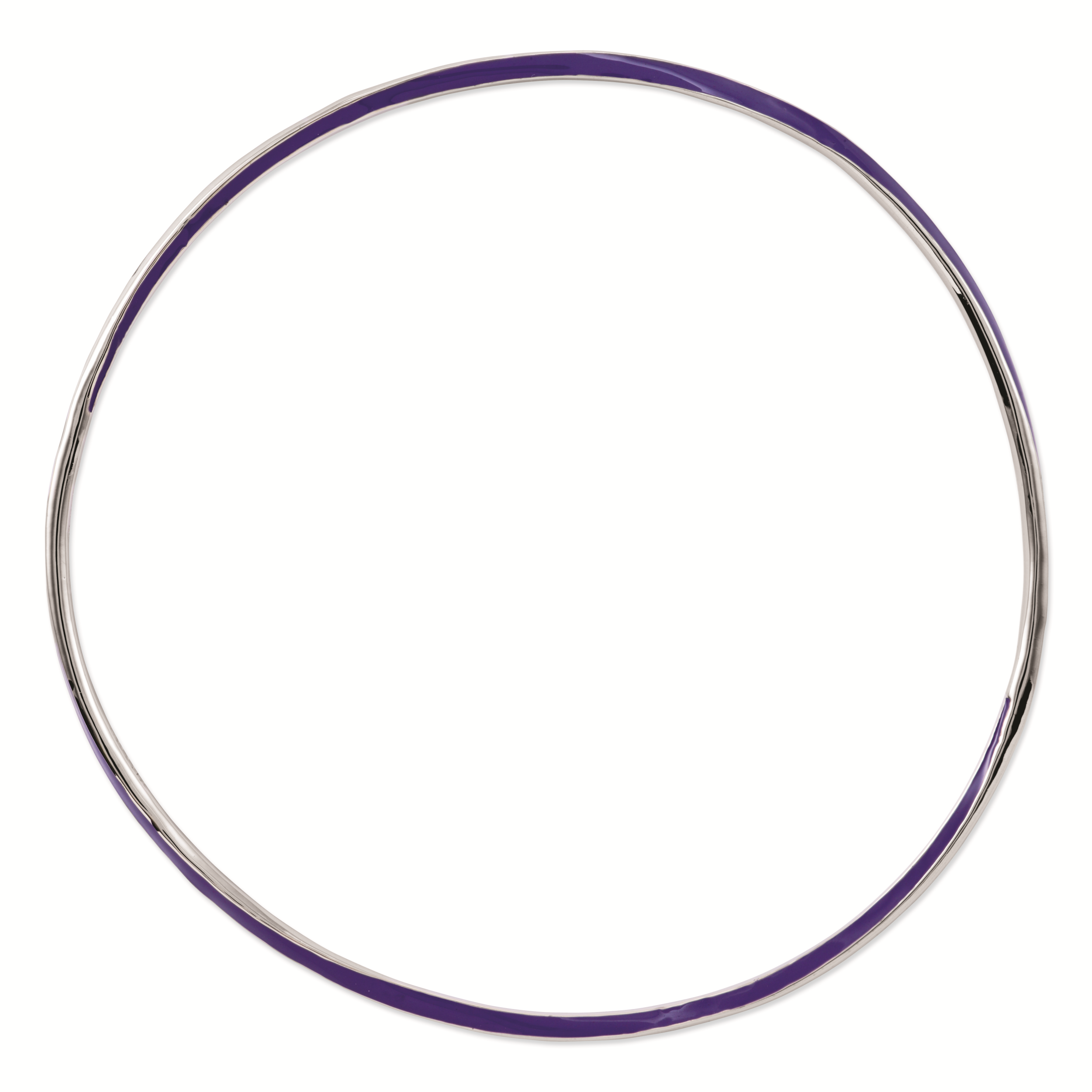 Sterling Silver Stackable Expressions Twisted Purple Enamel Bangle Secondary image
