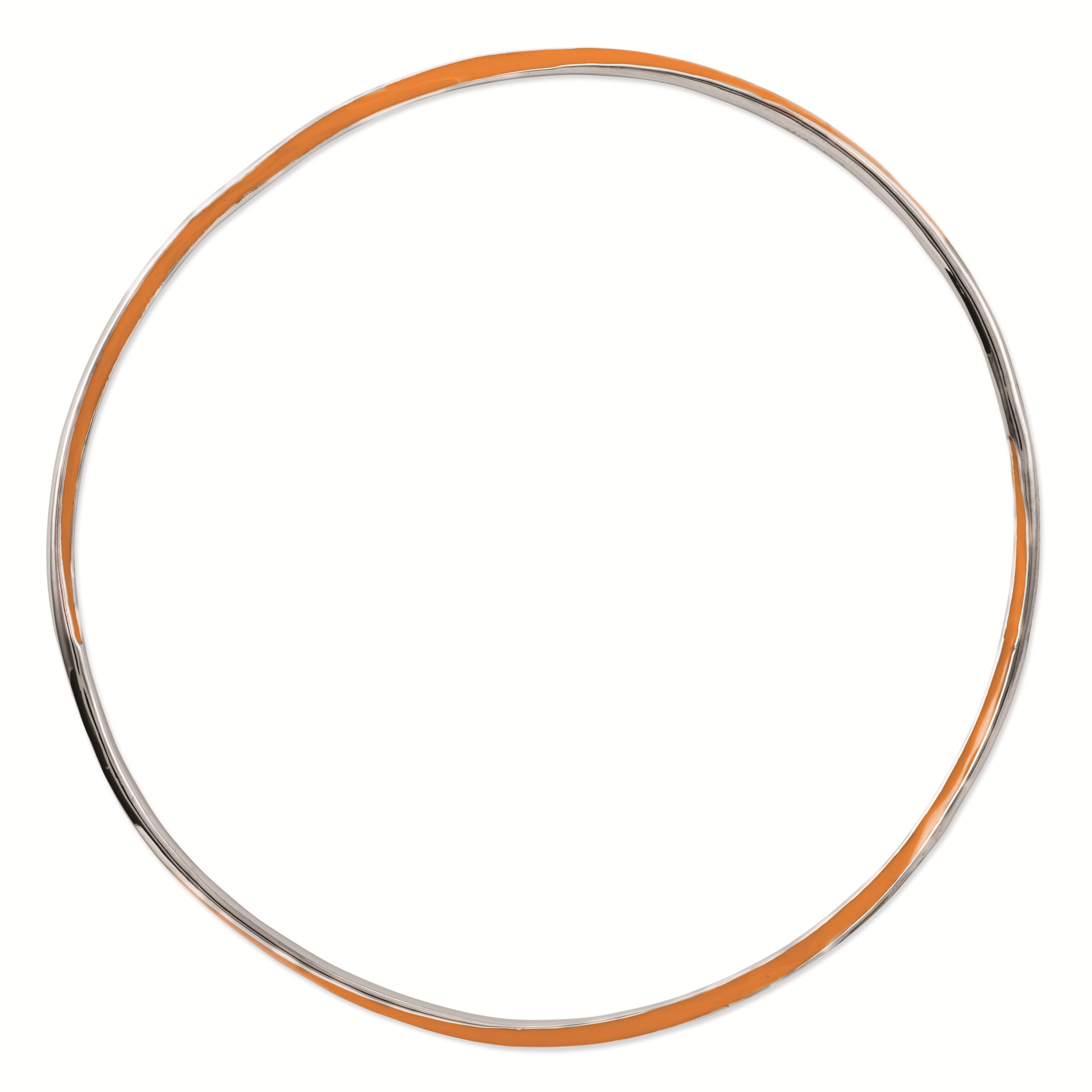 Sterling Silver Stackable Expressions Twisted Orange Enamel Bangle Secondary image