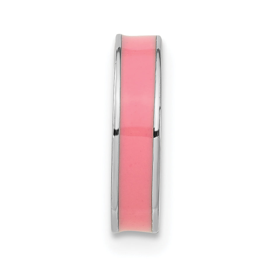 Sterling Silver Stackable Expressions Pink Enamel Bead Pendant