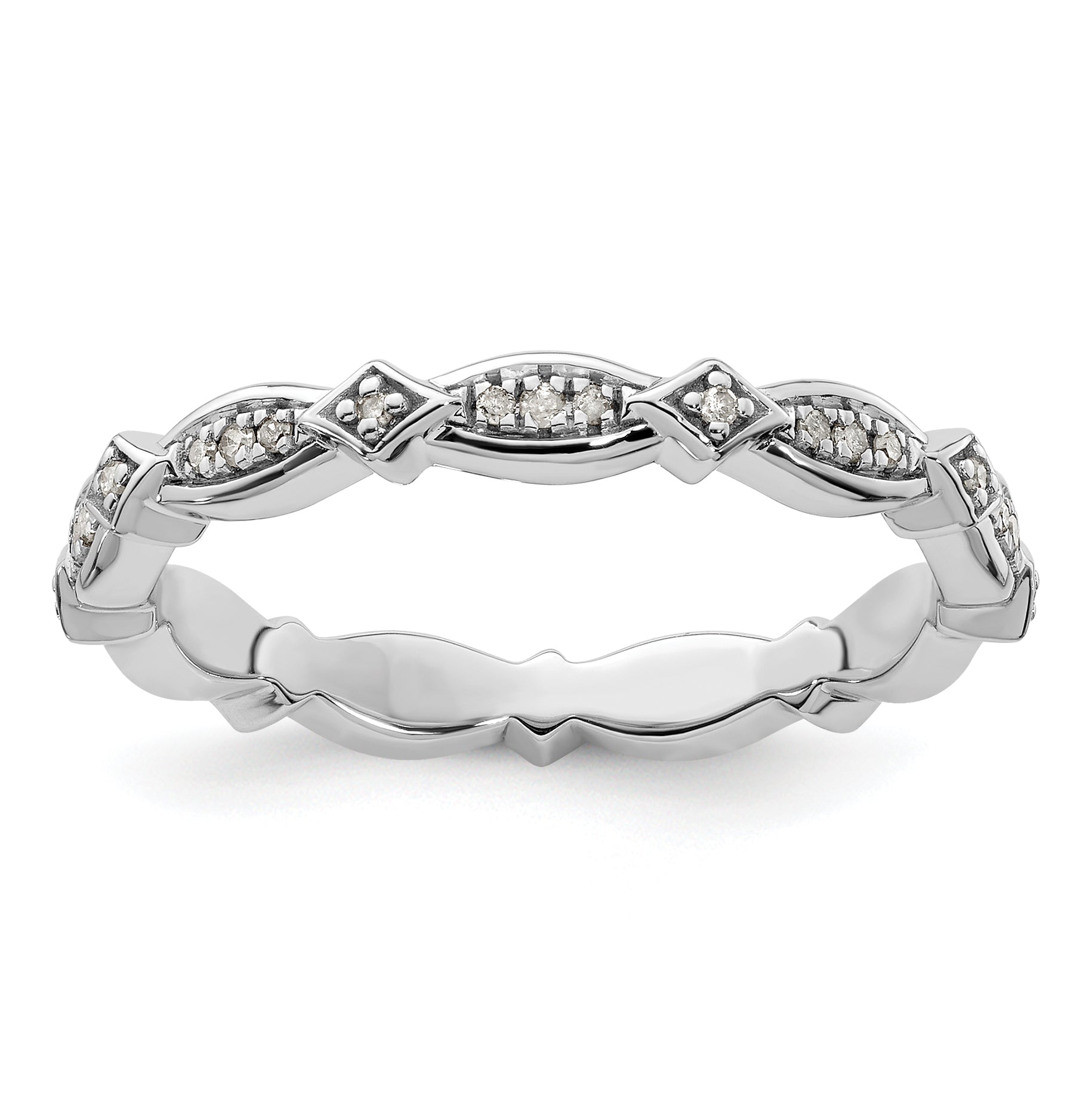 Sterling Silver Stackable Expressions Diamond Ring Main image