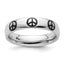 Sterling Silver Stackable Expressions Polished Enameled Peace Sign Ring