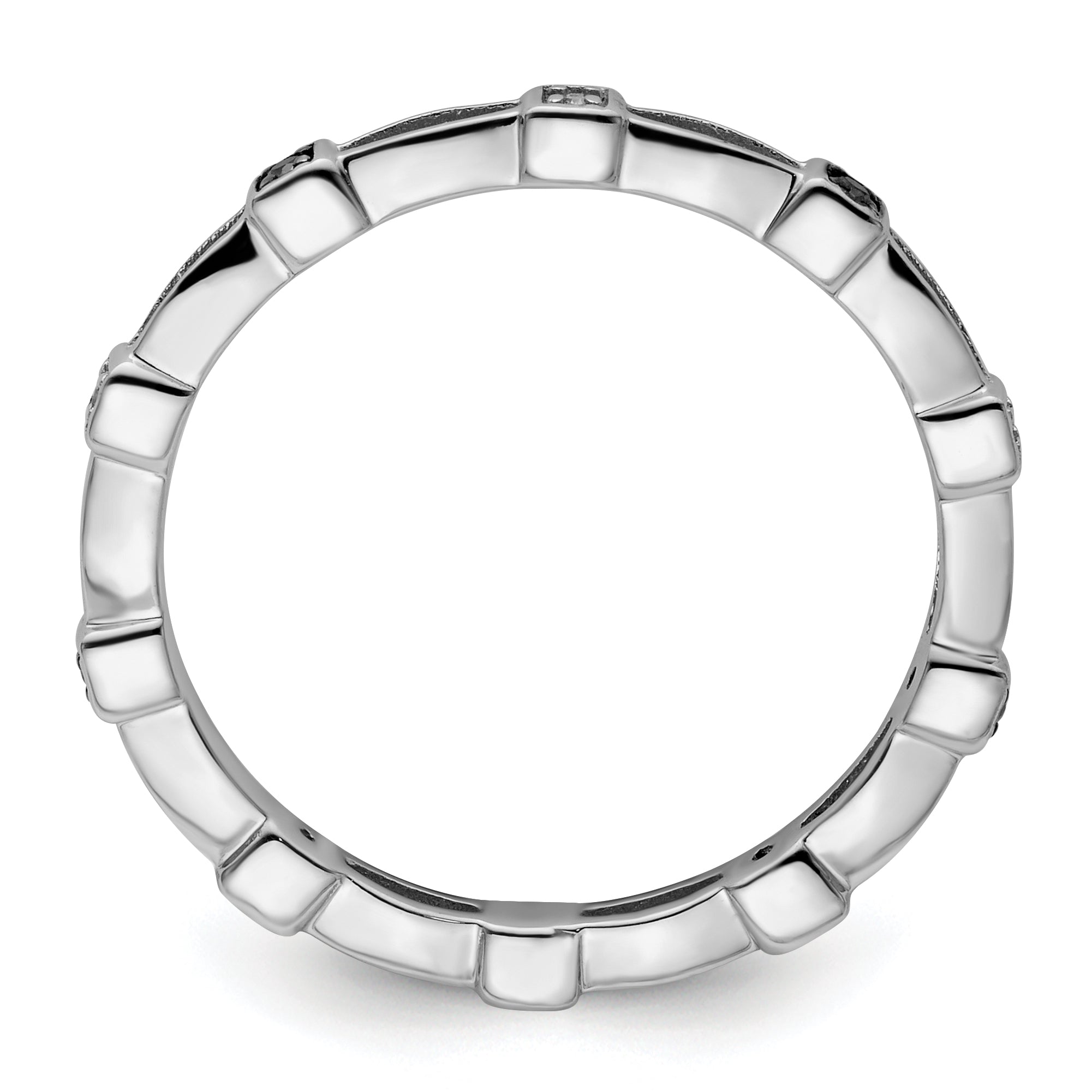 Sterling Silver Stackable Expressions Black & White Diamond Ring Secondary image