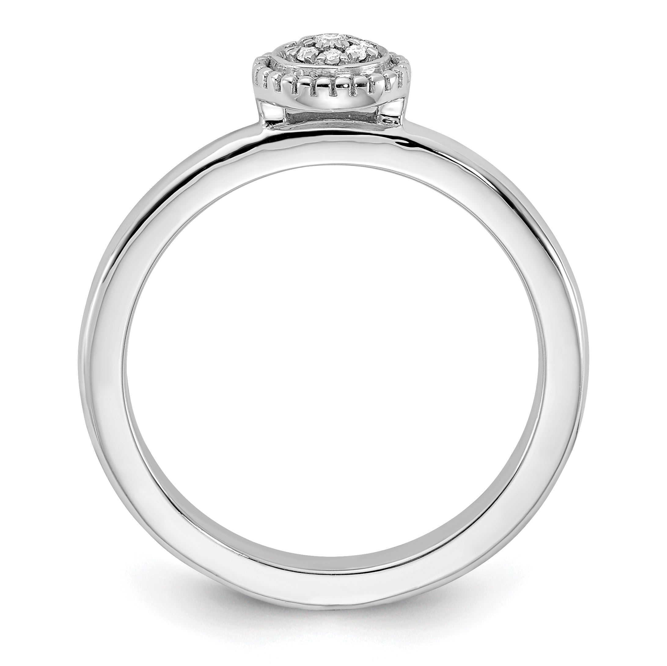 Sterling Silver Stackable Expressions Diamond Round Ring Secondary image