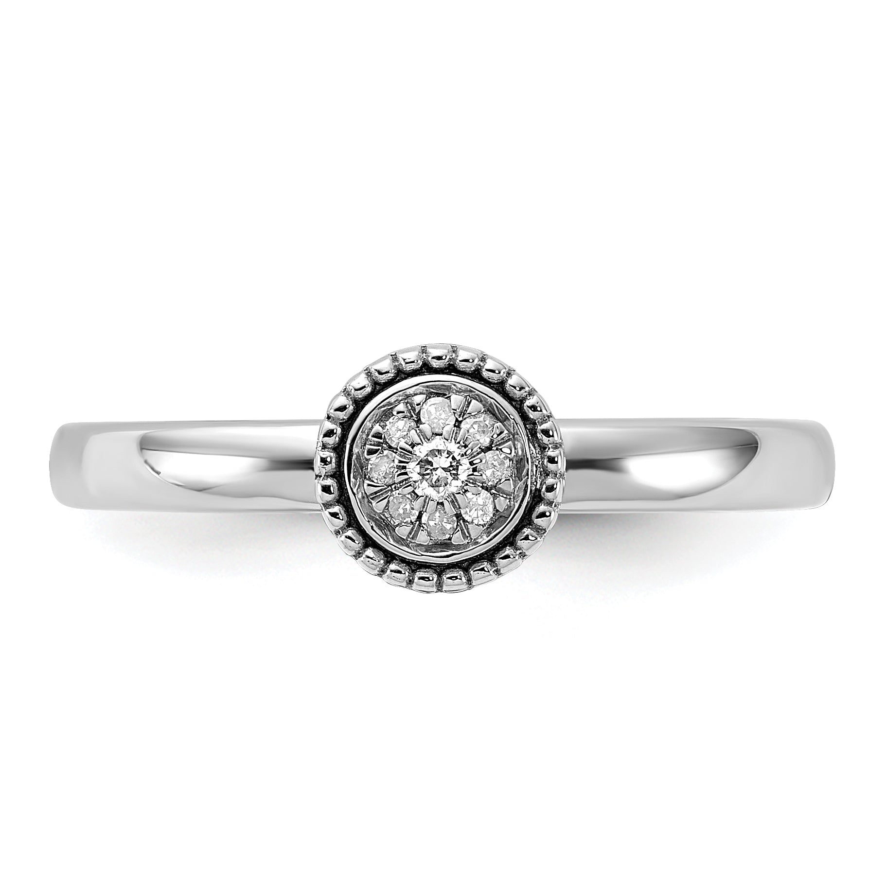 Sterling Silver Stackable Expressions Diamond Round Ring