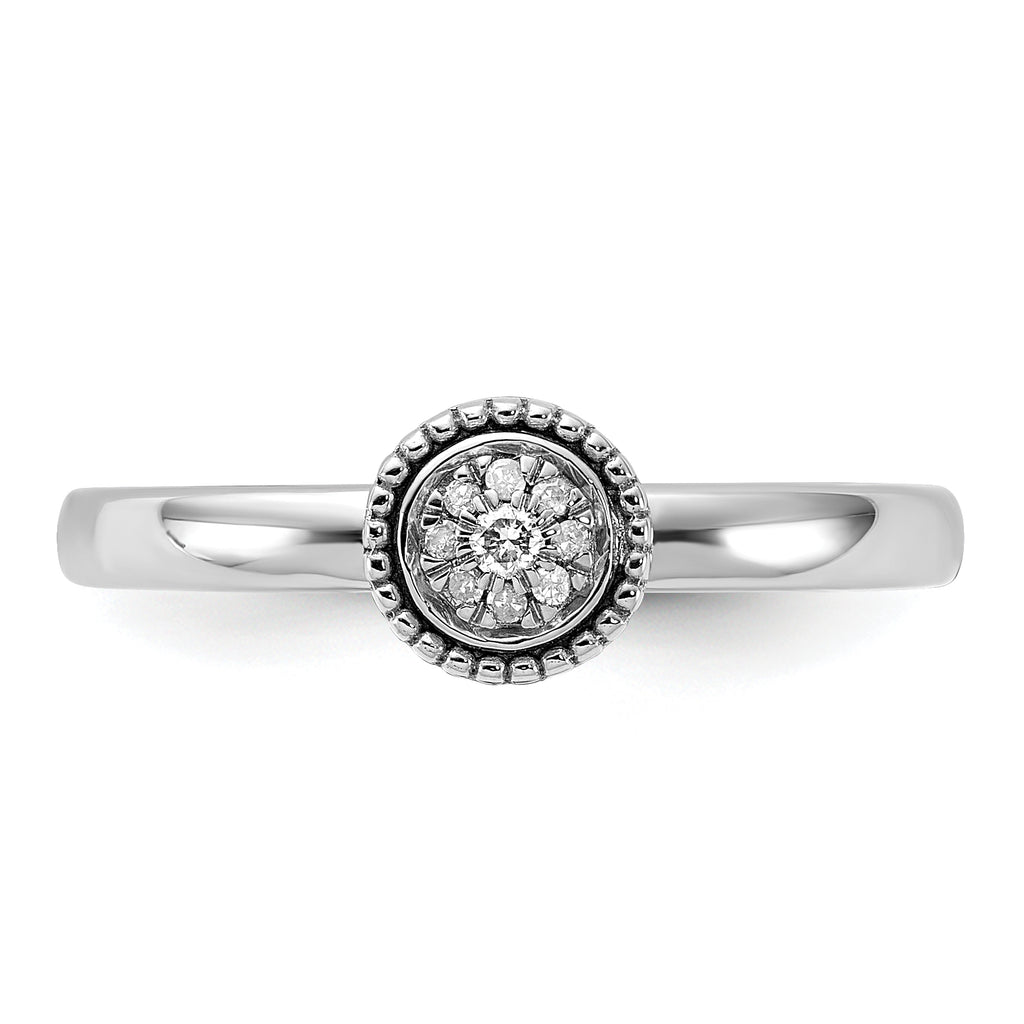Sterling Silver Stackable Expressions Diamond Round Ring
