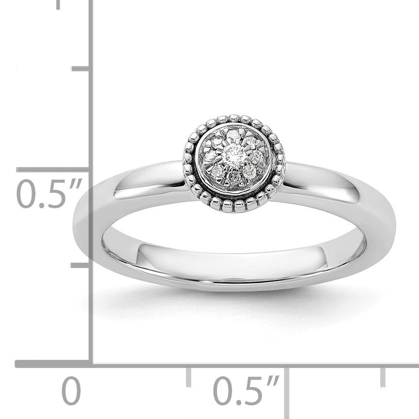 Sterling Silver Stackable Expressions Diamond Round Ring