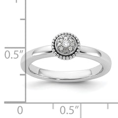 Sterling Silver Stackable Expressions Diamond Round Ring