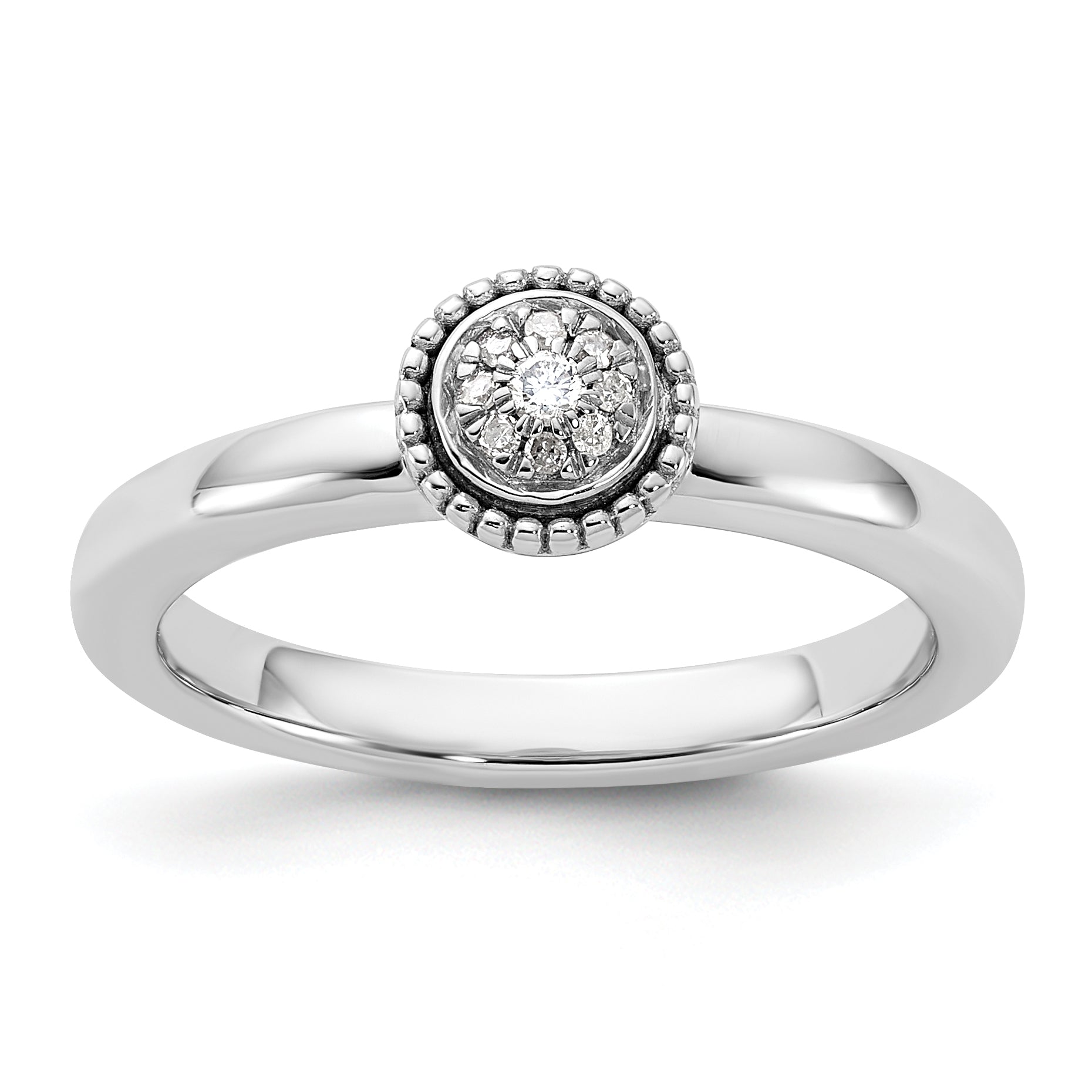 Sterling Silver Stackable Expressions Diamond Round Ring Main image
