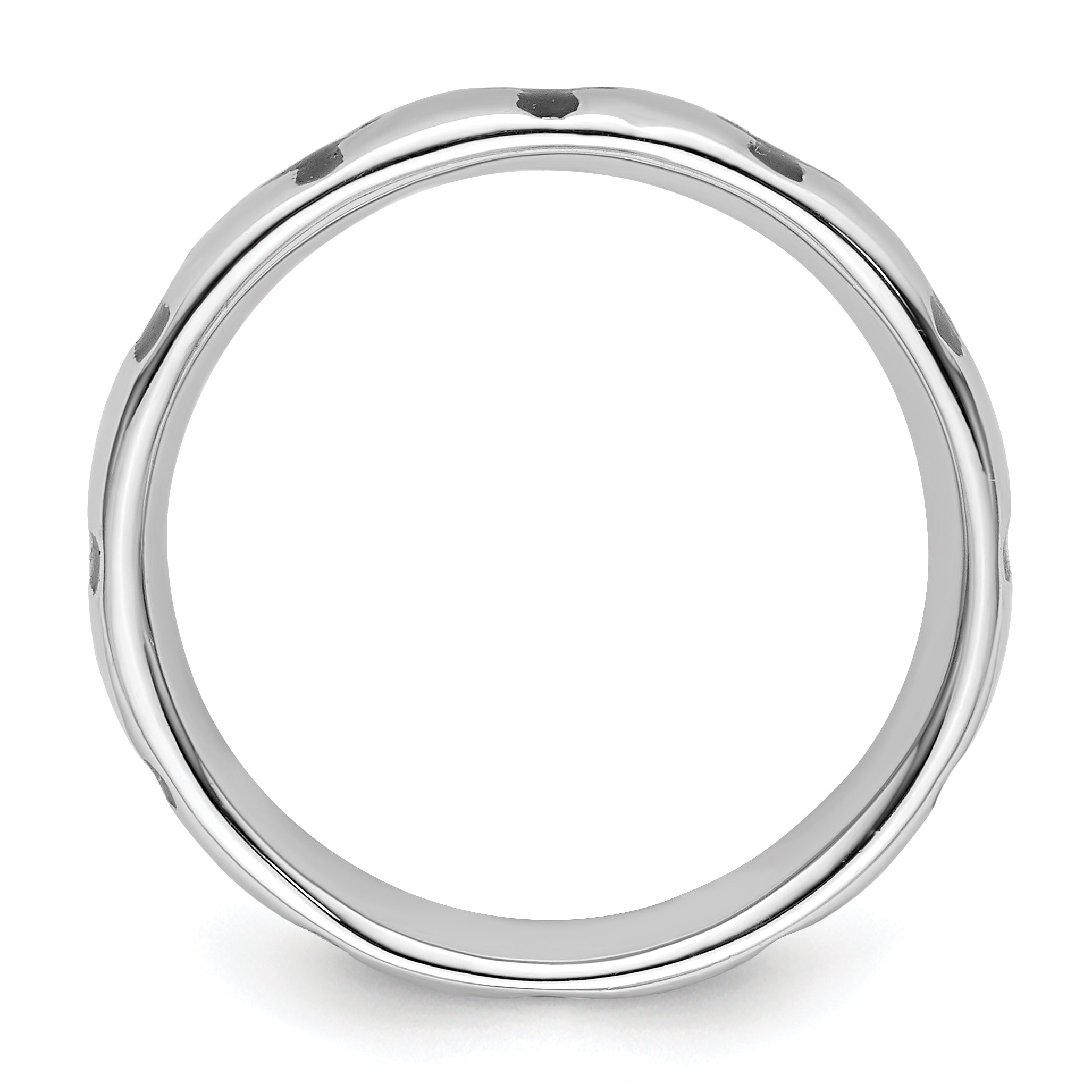 Sterling Silver Stackable Expressions Polished Enameled Cross Ring Secondary image