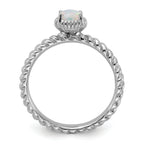 Sterling Silver Stackable Expressions Created Opal Ring