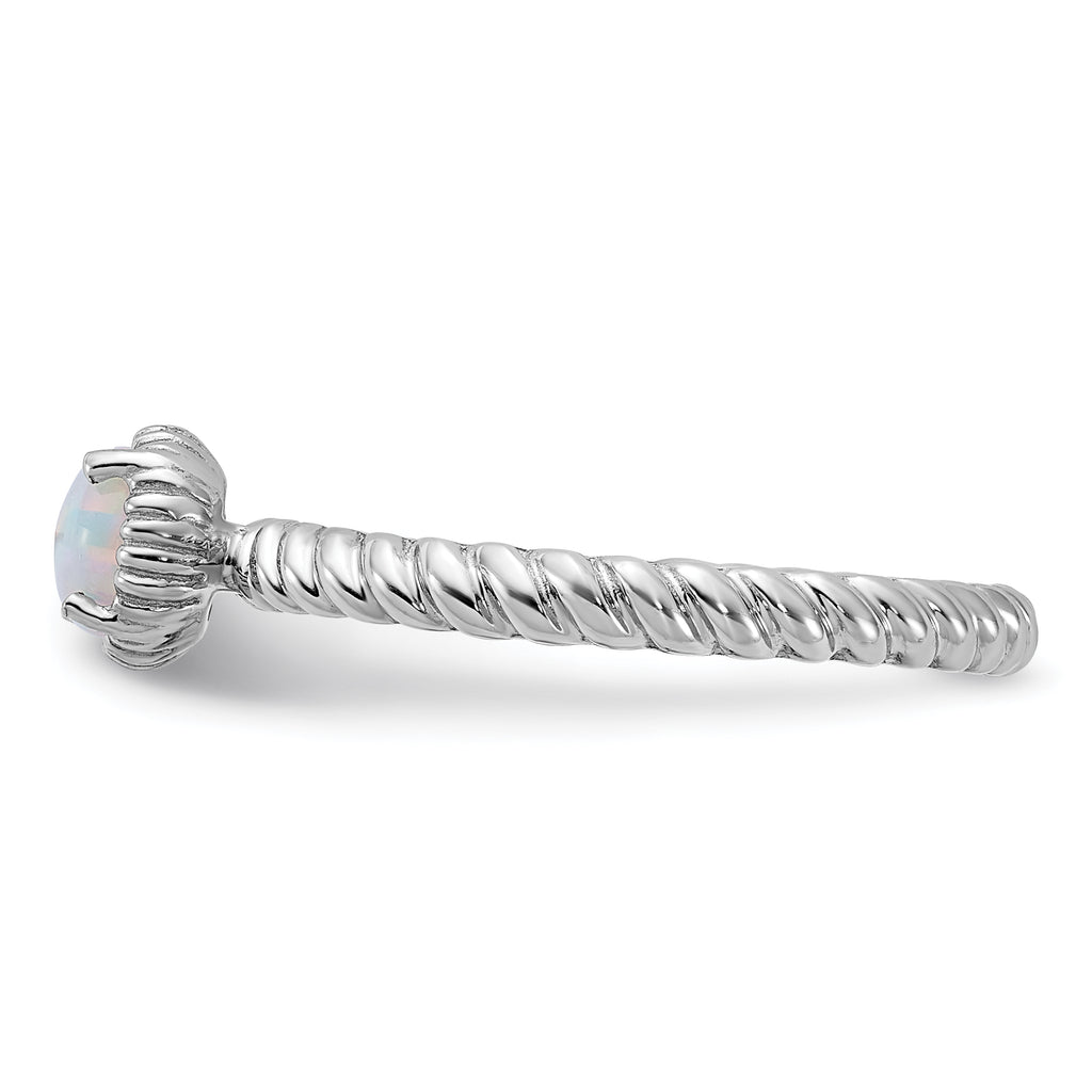 Sterling Silver Stackable Expressions Created Opal Ring