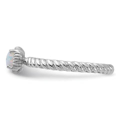 Sterling Silver Stackable Expressions Created Opal Ring