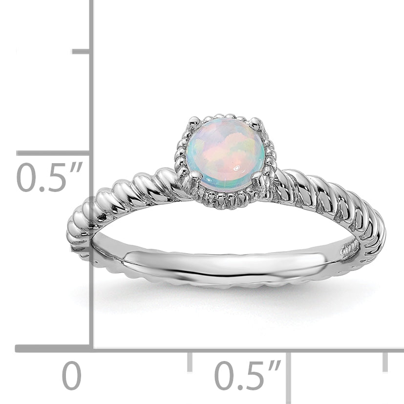 Sterling Silver Stackable Expressions Created Opal Ring
