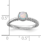 Sterling Silver Stackable Expressions Created Opal Ring