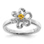 Sterling Silver Stackable Expressions Polished Citrine Flower Ring
