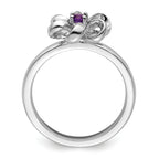Sterling Silver Stackable Expressions Polished Amethyst Flower Ring