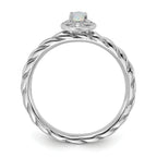 Sterling Silver Stackable Expressions Created Opal Ring