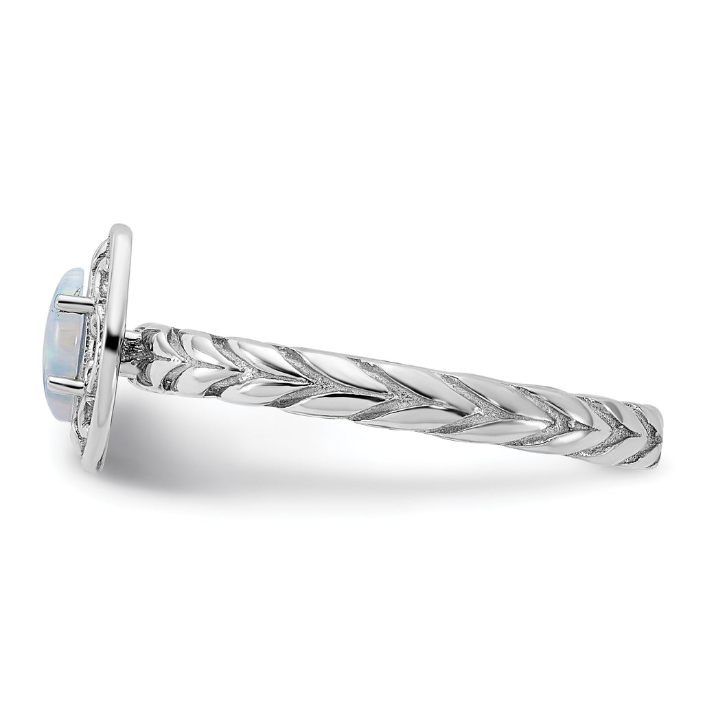 Sterling Silver Stackable Expressions Created Opal Ring