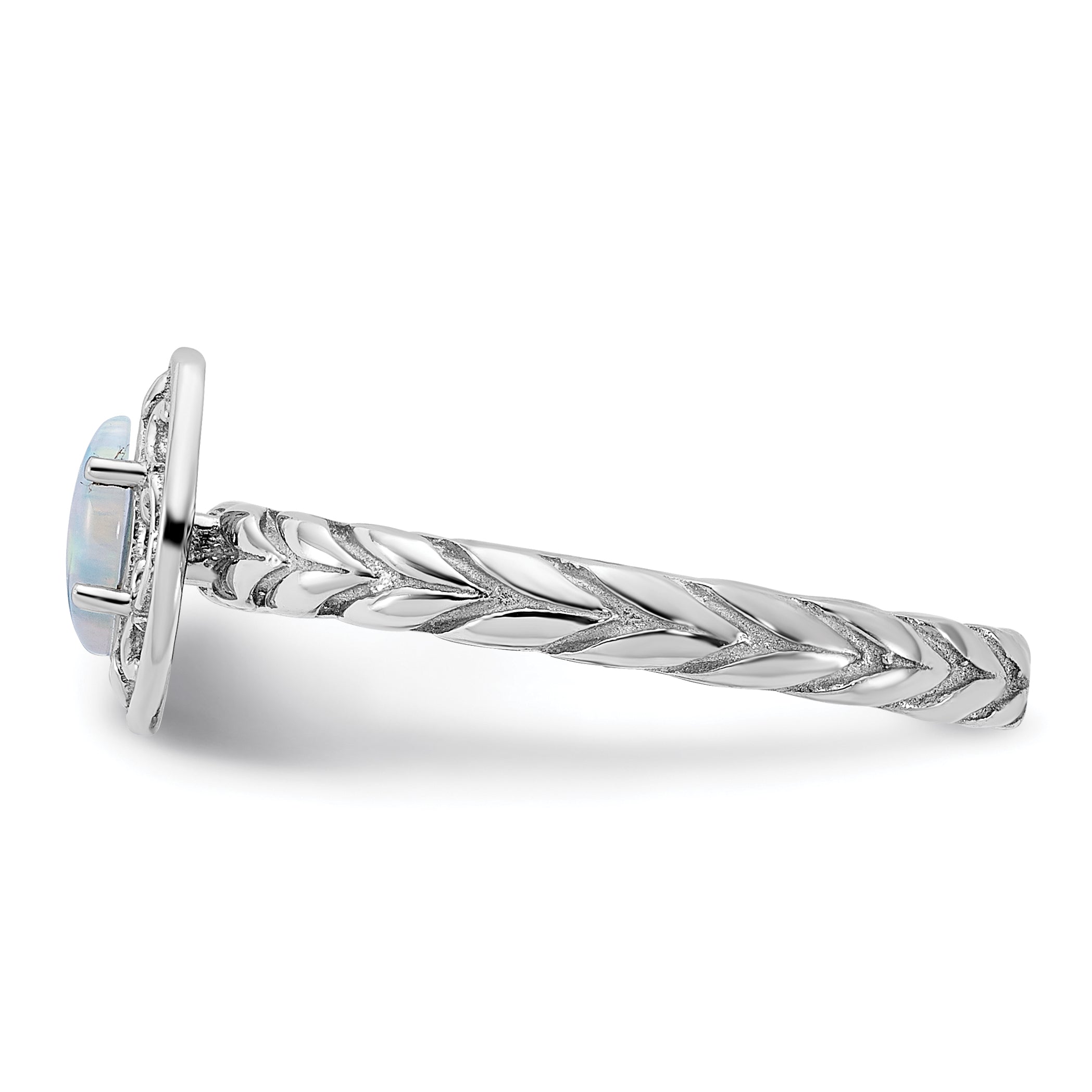 Sterling Silver Stackable Expressions Created Opal Ring