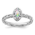 Sterling Silver Stackable Expressions Created Opal Ring