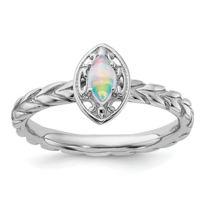 Sterling Silver Stackable Expressions Created Opal Ring