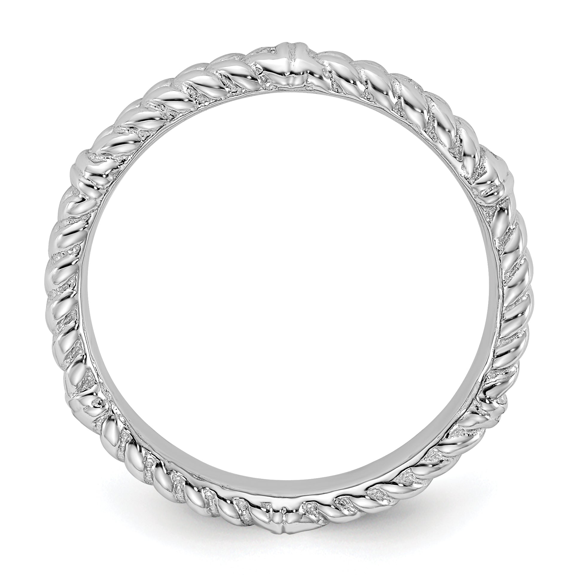 Sterling Silver Stackable Expressions Rhodium Ring Secondary image