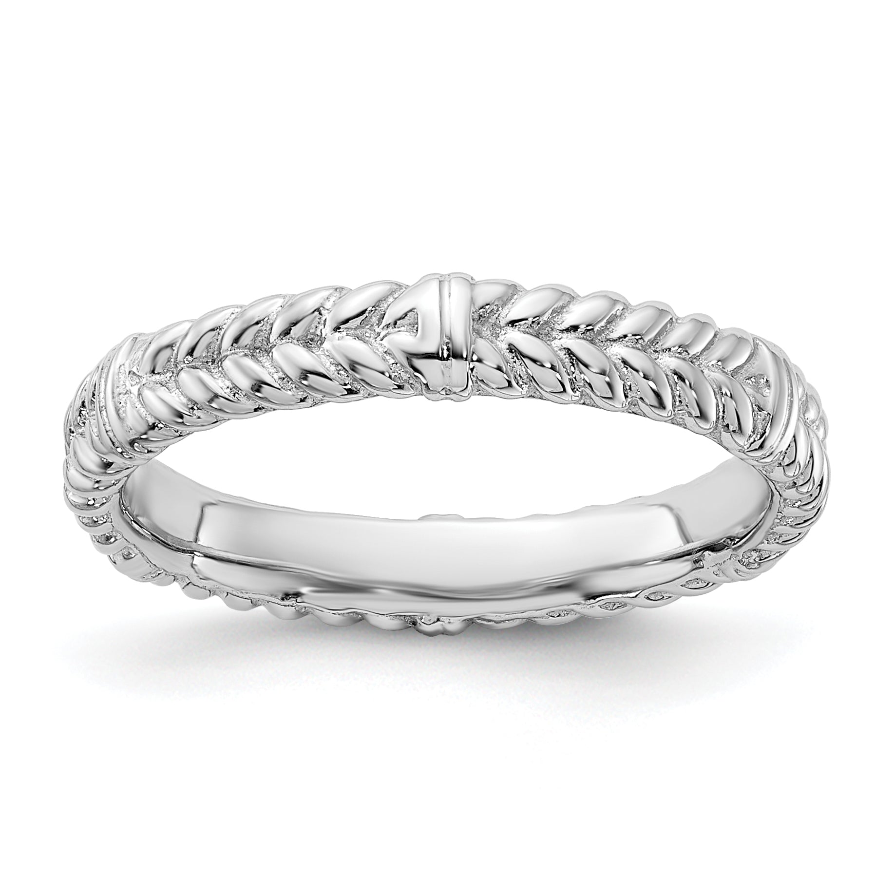 Sterling Silver Stackable Expressions Rhodium Ring Main image