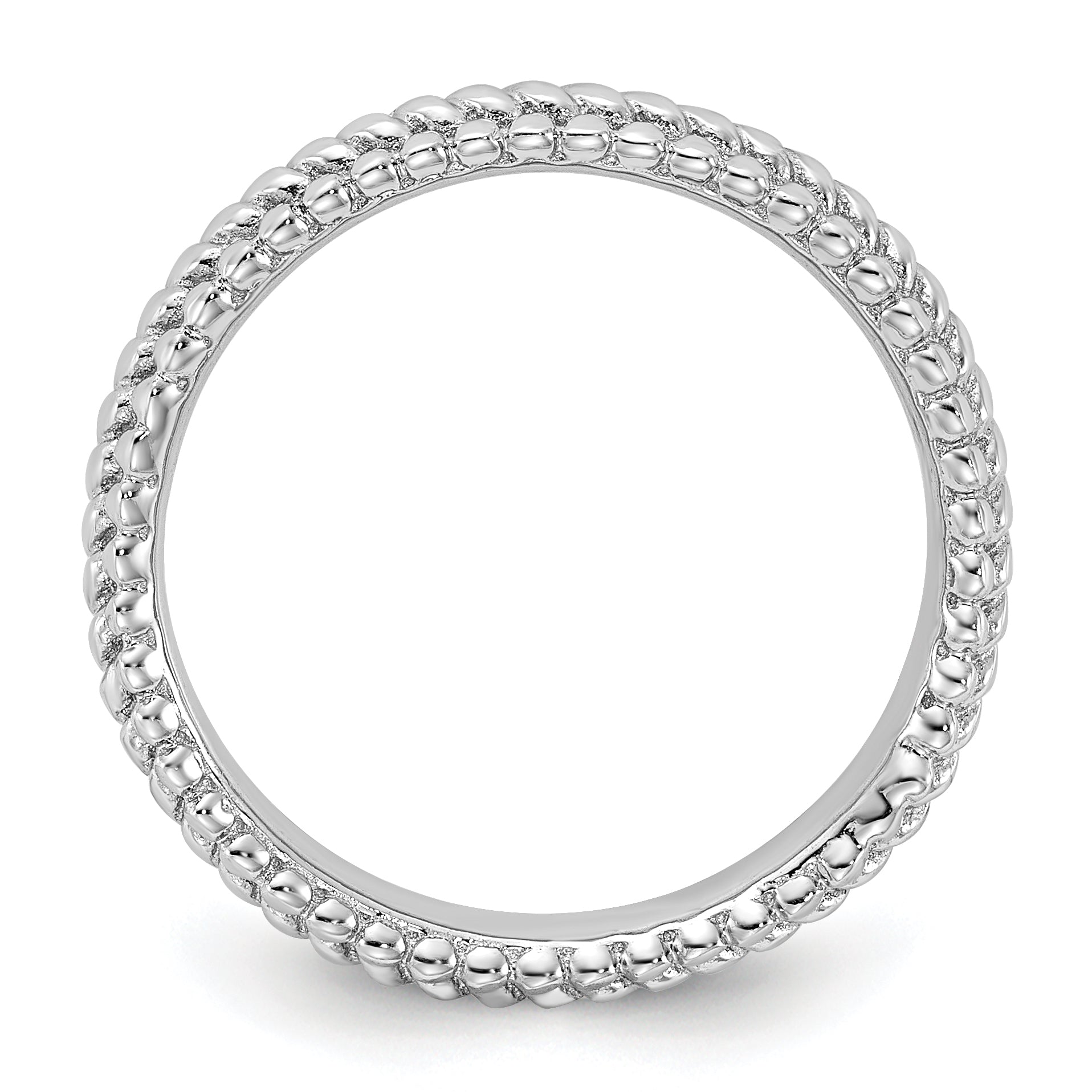 Sterling Silver Stackable Expressions Rhodium Ring Secondary image