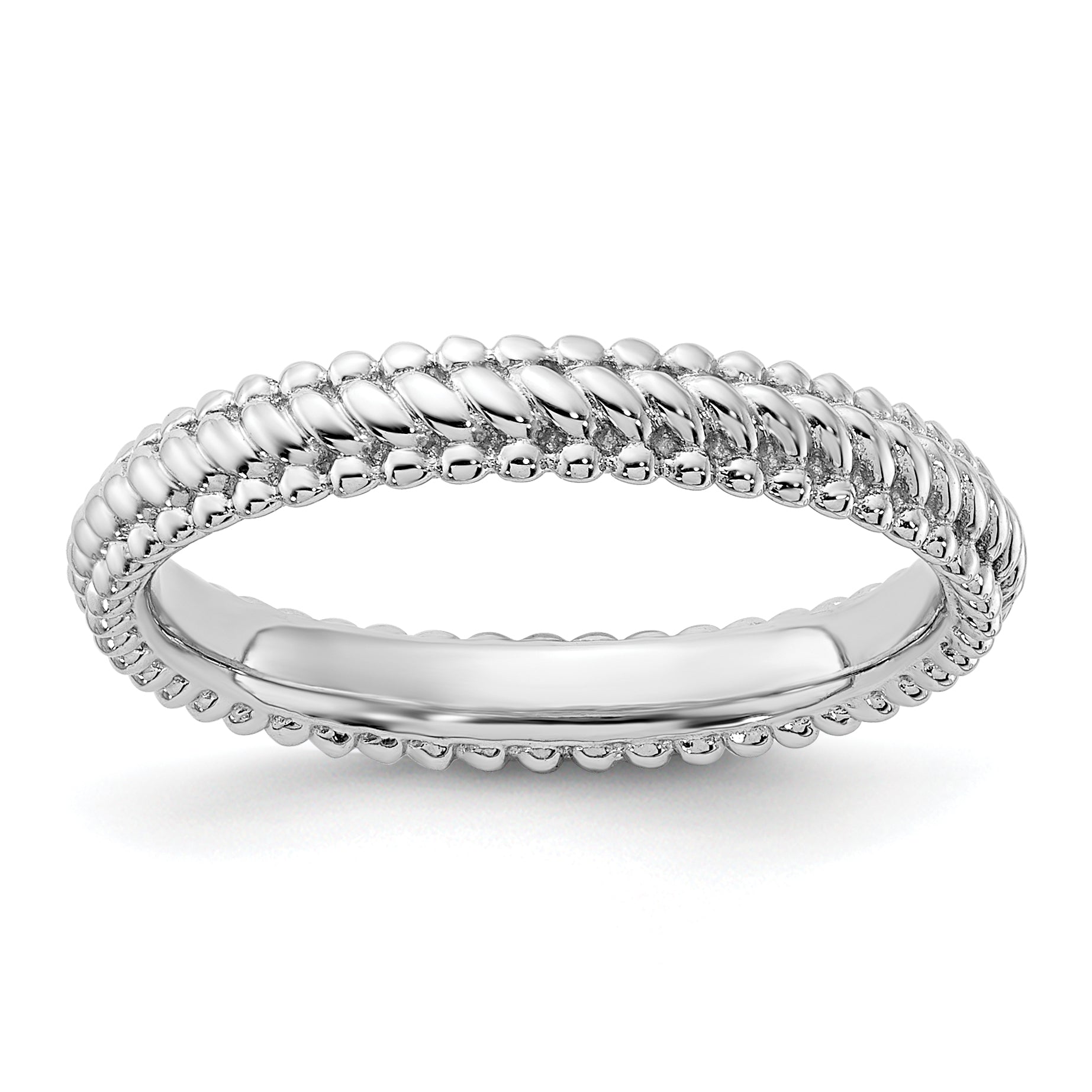 Sterling Silver Stackable Expressions Rhodium Ring Main image