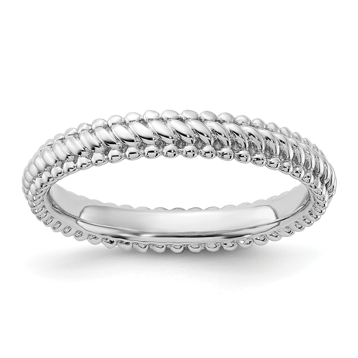 Sterling Silver Stackable Expressions Rhodium Ring