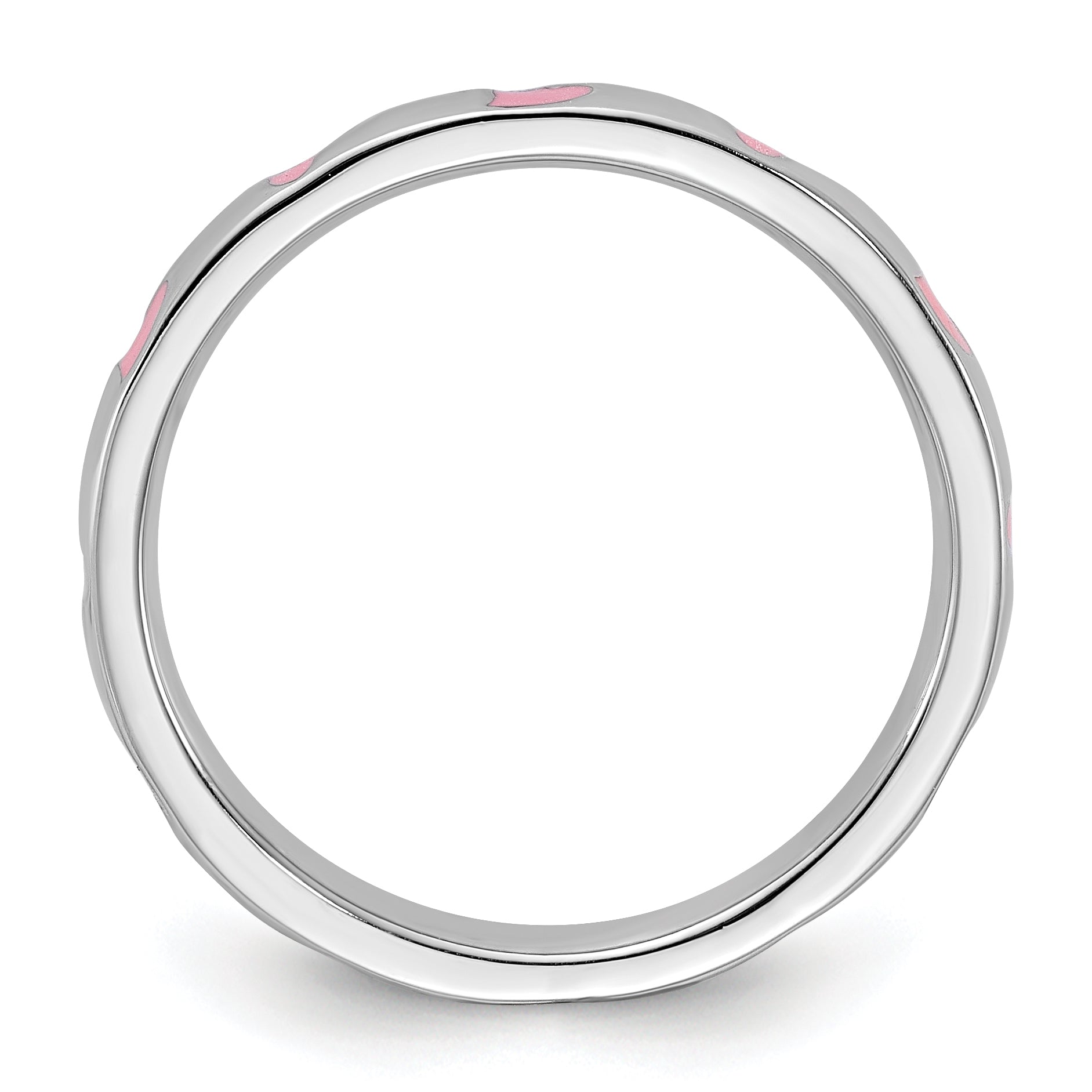Sterling Silver Stackable Expressions Pink Enameled Ring Secondary image