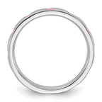 Sterling Silver Stackable Expressions Pink Enameled Ring