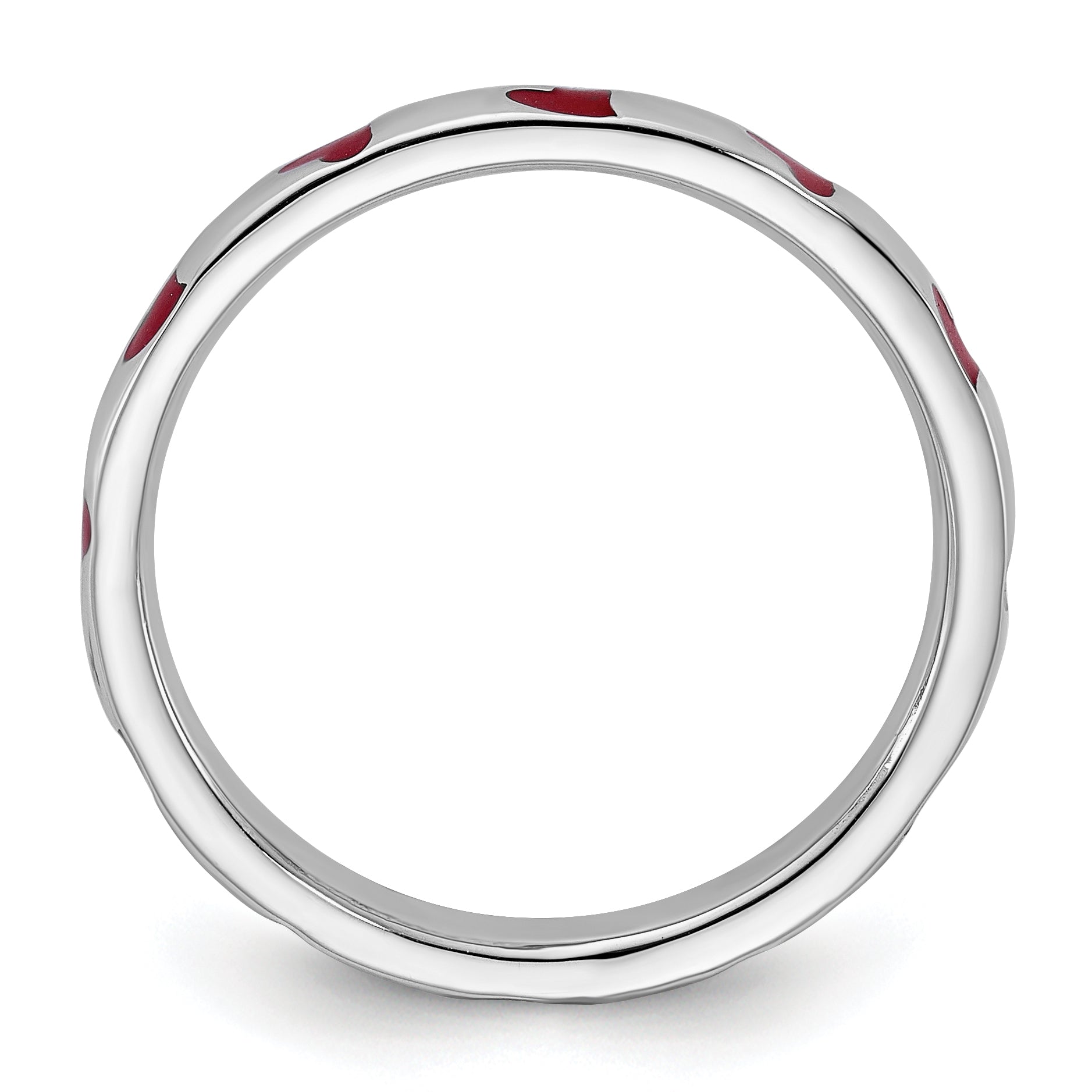 Sterling Silver Stackable Expressions Red Enameled Ring Secondary image