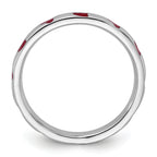 Sterling Silver Stackable Expressions Red Enameled Ring