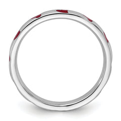 Sterling Silver Stackable Expressions Red Enameled Ring