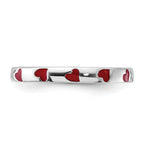 Sterling Silver Stackable Expressions Red Enameled Ring