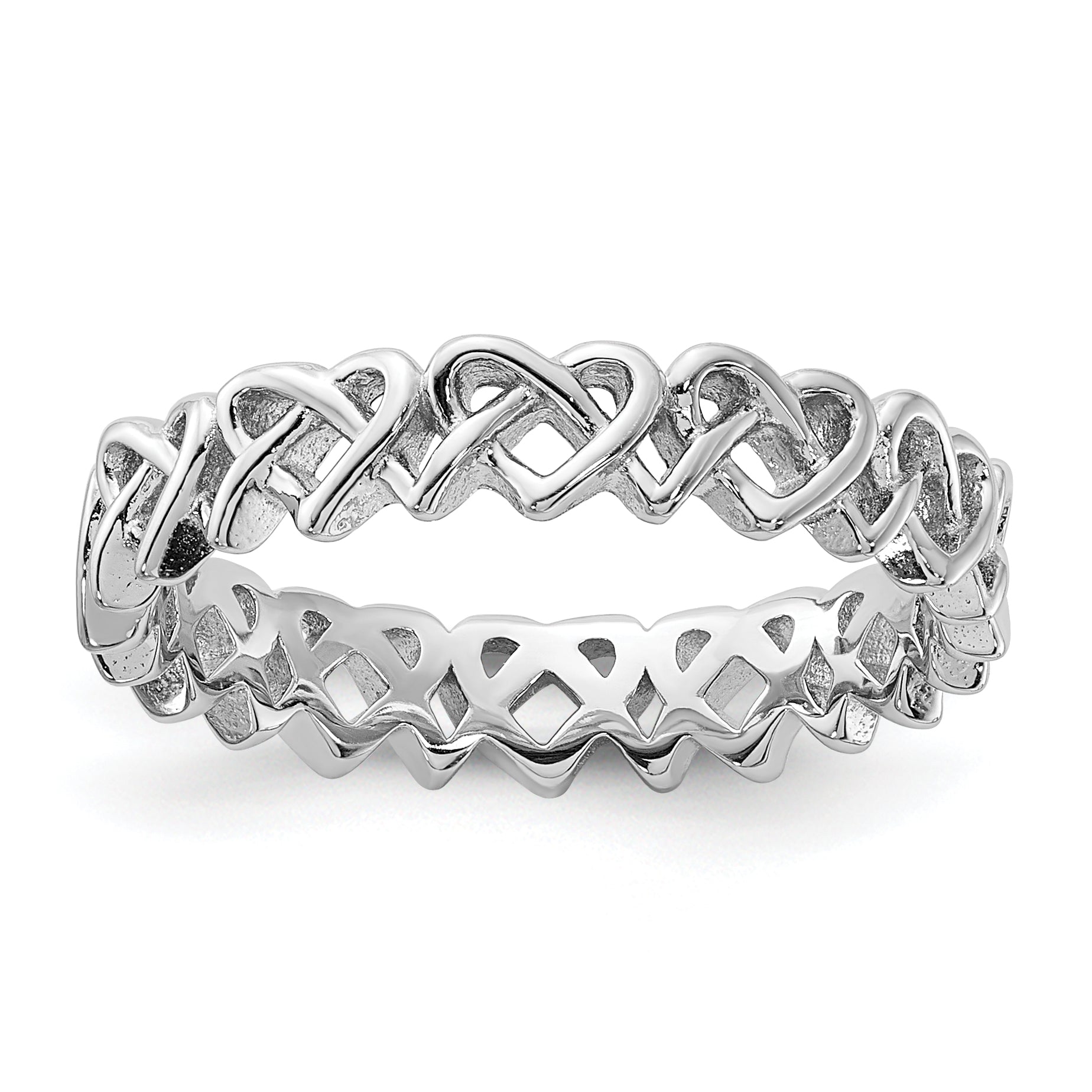 Sterling Silver Stackable Expressions Carved Band Ring Main image