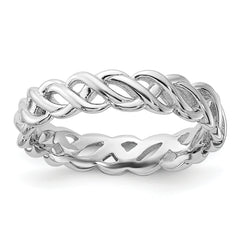 Sterling Silver Stackable Expressions Carved Band Ring