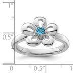 Sterling Silver Stackable Expressions Polished Blue Topaz Flower Ring