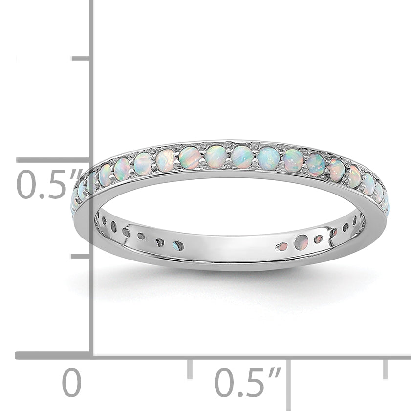 Sterling Silver Stackable Expressions Created Opal Ring