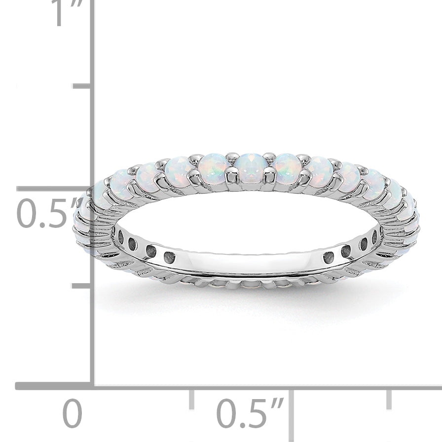 Sterling Silver Stackable Expressions Created Opal Ring