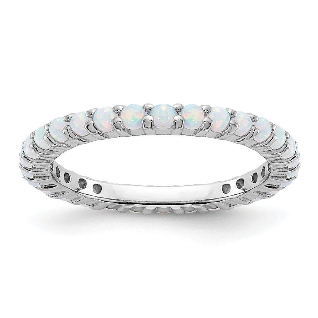 Sterling Silver Stackable Expressions Created Opal Ring