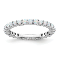Sterling Silver Stackable Expressions Created Opal Ring