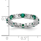 Sterling Silver Stackable Expressions Created Emerald Ring