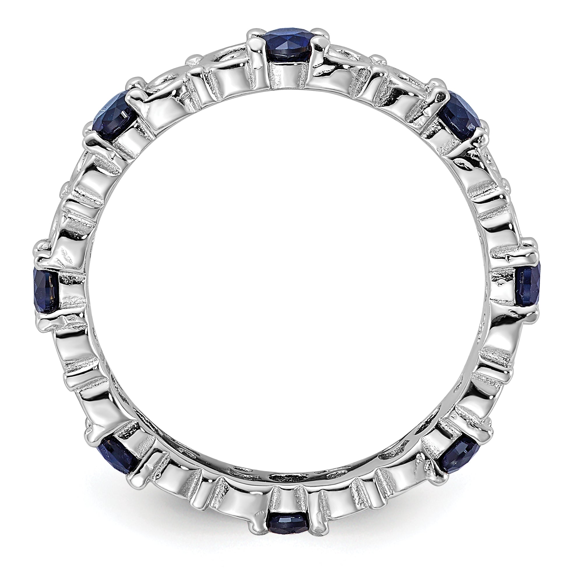 Sterling Silver Stackable Expressions Created Sapphire Ring Secondary image