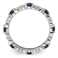 Sterling Silver Stackable Expressions Created Sapphire Ring