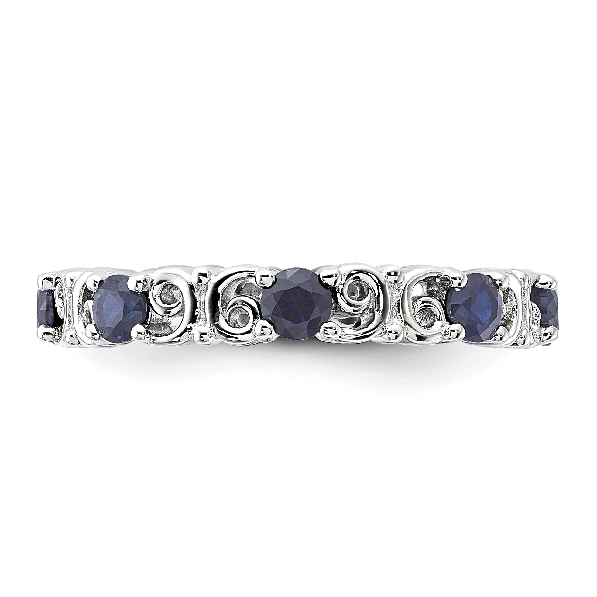 Sterling Silver Stackable Expressions Created Sapphire Ring