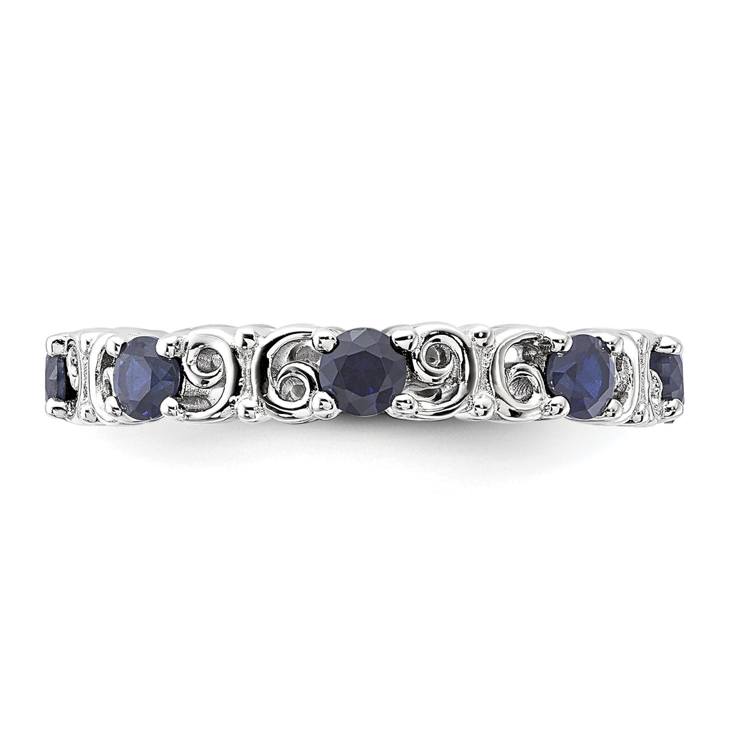 Sterling Silver Stackable Expressions Created Sapphire Ring