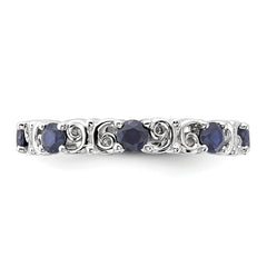 Sterling Silver Stackable Expressions Created Sapphire Ring